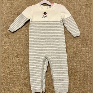 Janie & Jack Dog Knit Sweater One-Piece Longall Unisex